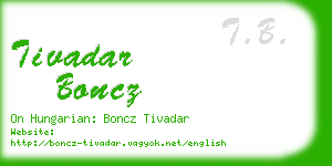 tivadar boncz business card